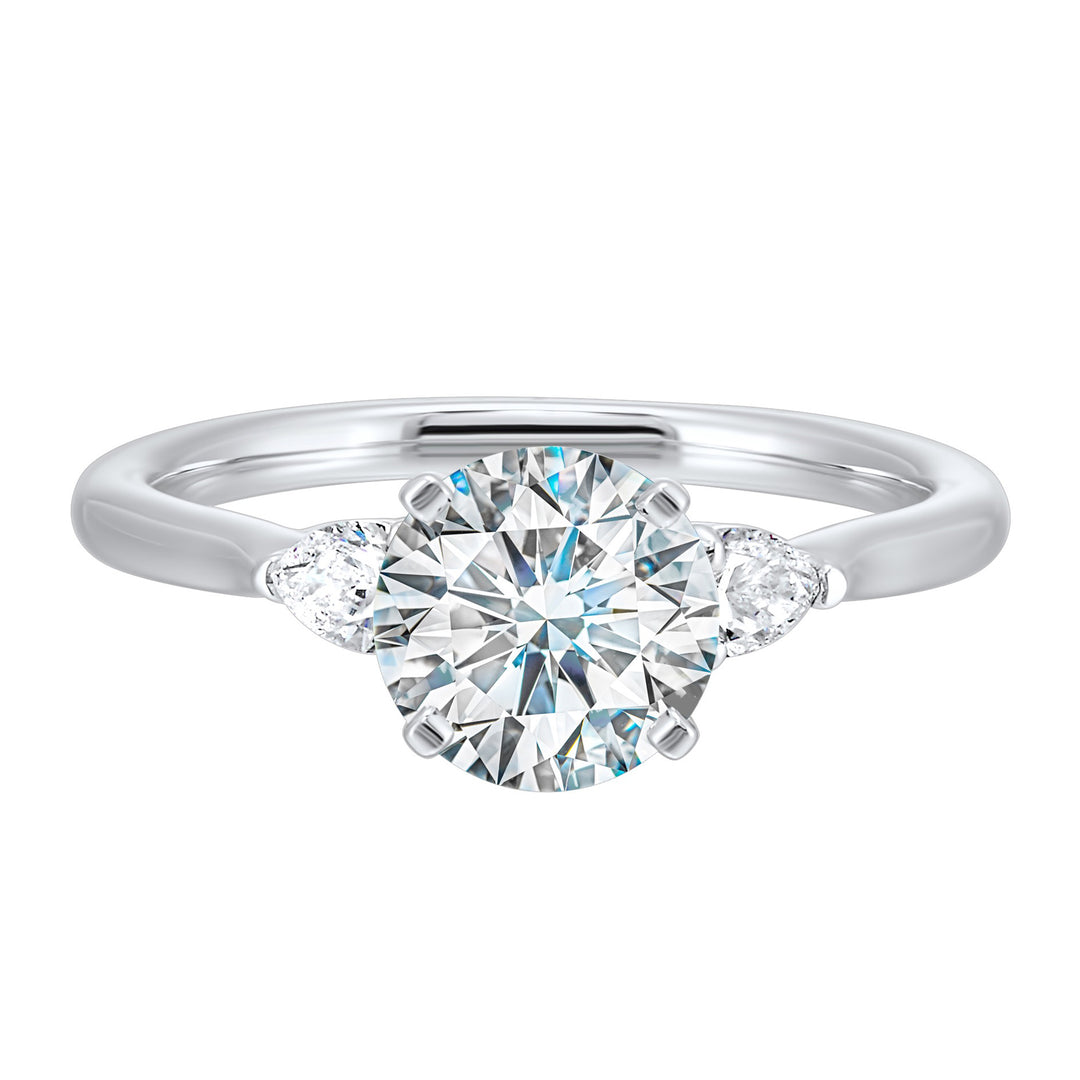 14Kt White Semi Mount 3/8Ctw For 1 1/2Ctw Round Center
