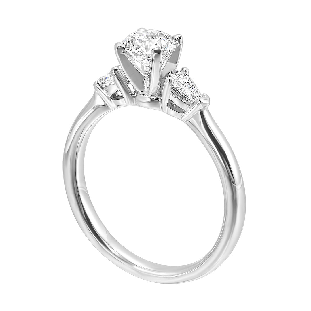 14Kt White Semi Mount 3/8Ctw For 1 1/2Ctw Round Center