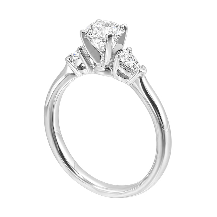 14Kt White Semi Mount 3/8Ctw For 1 1/2Ctw Round Center