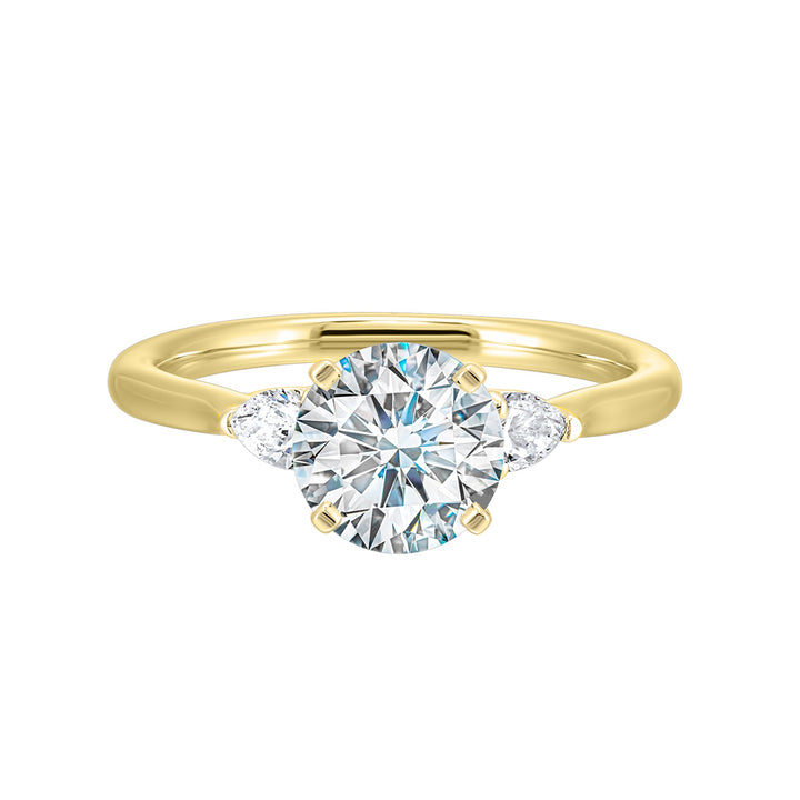 14Kt Yellow Semi Mount 3/8Ctw For 1 1/2Ctw Round Center