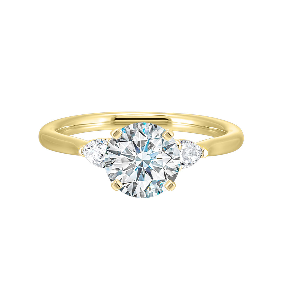 14Kt Yellow Semi Mount 3/8Ctw For 1 1/2Ctw Round Center