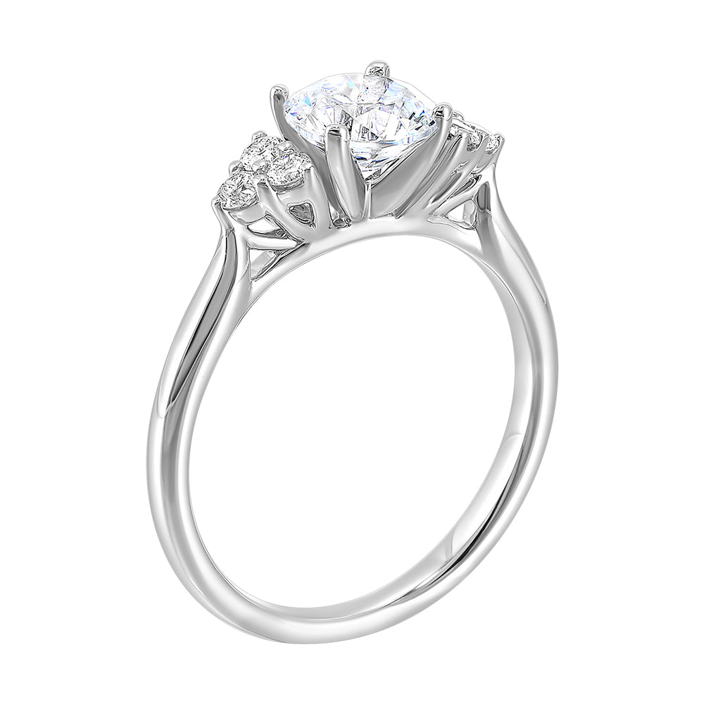 14Kt White Semi Mount 1/5Ctw For 2Ctw Round Center