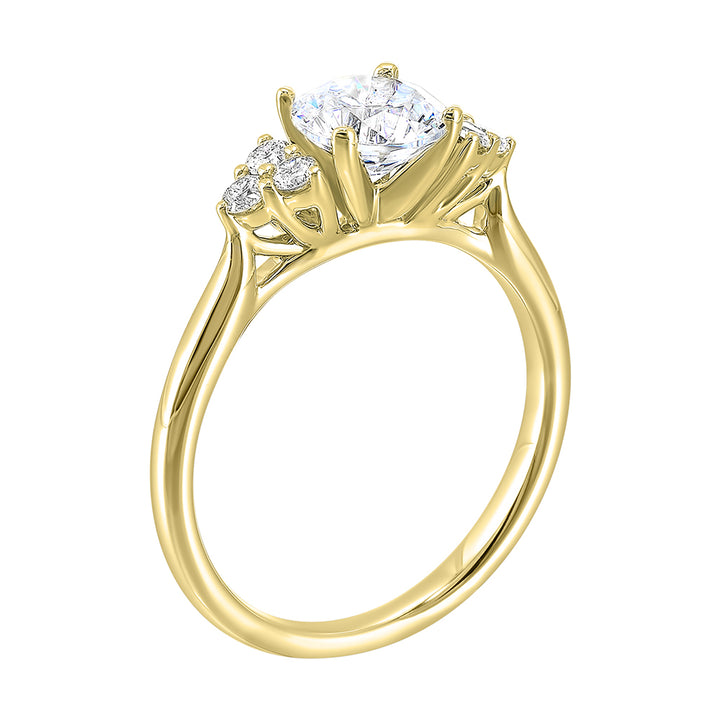 14Kt Yellow Semi Mount 1/5Ctw For 2Ctw Round Center