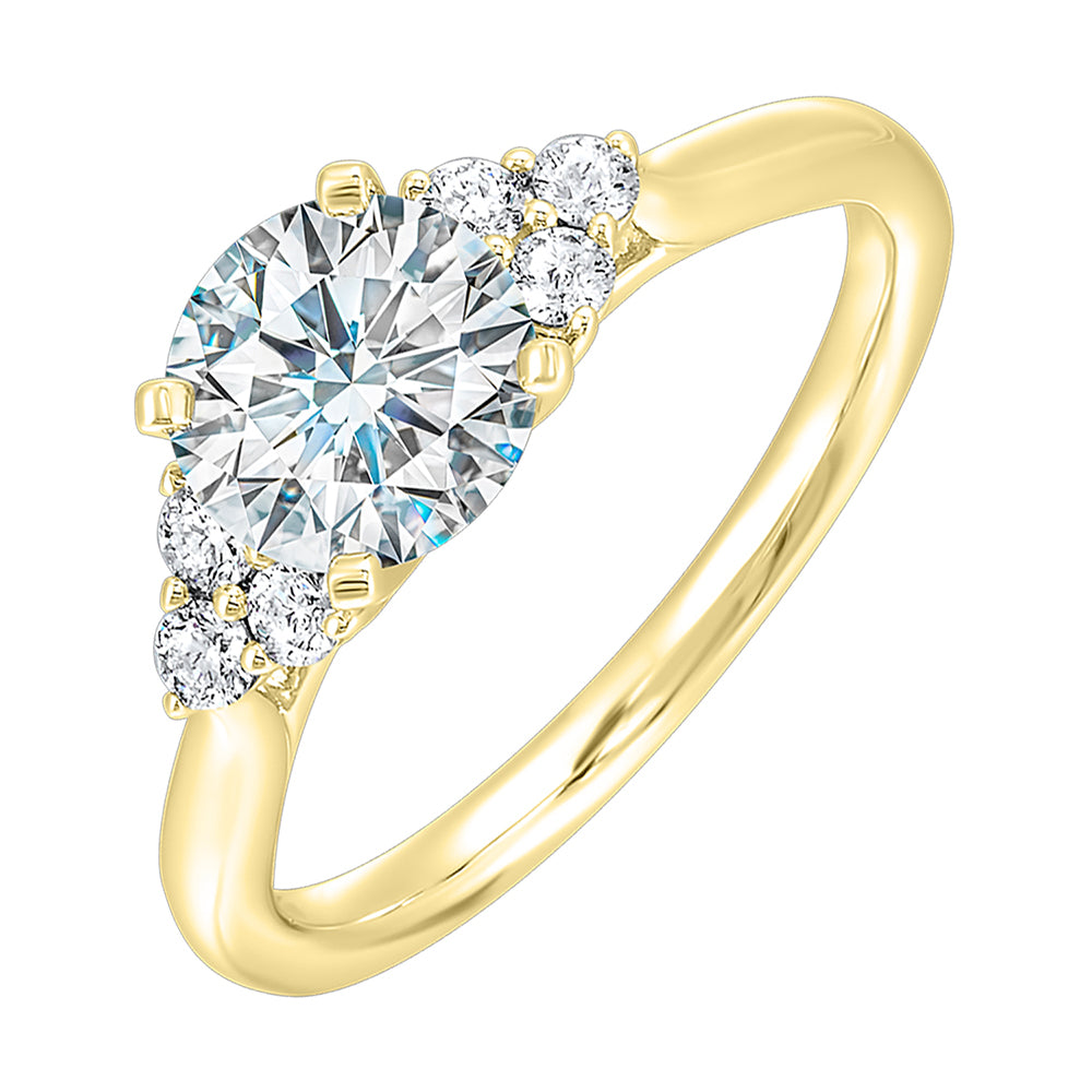 14Kt Yellow Semi Mount 1/5Ctw For 2Ctw Round Center