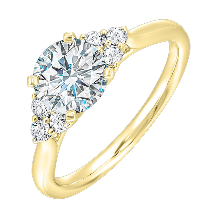 14Kt Yellow Semi Mount 1/5Ctw For 2Ctw Round Center