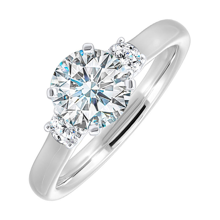 14Kt White Semi Mount 1/4Ctw For 1 1/2Ct Round Center