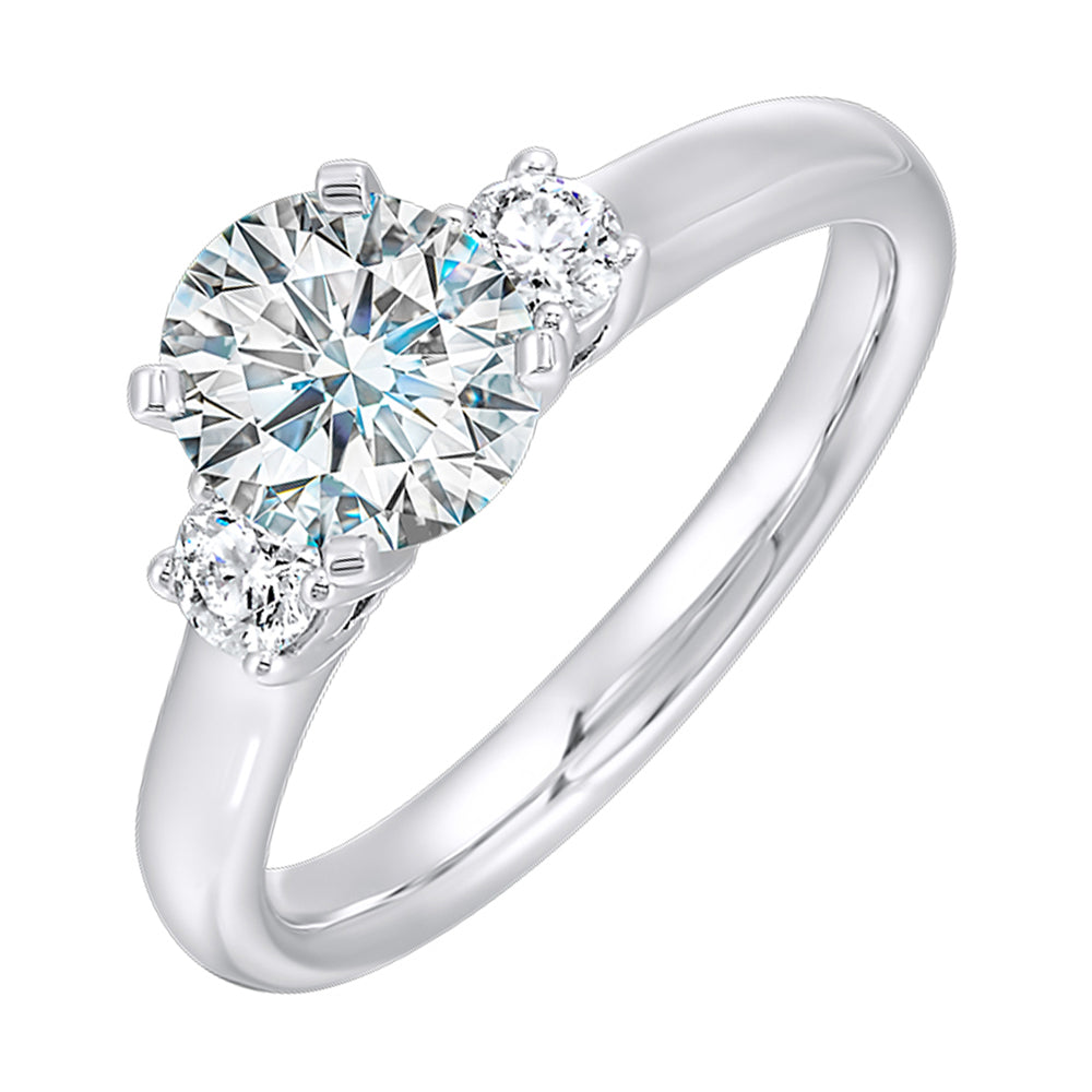 14Kt White Semi Mount 1/4Ctw For 1 1/2Ct Round Center