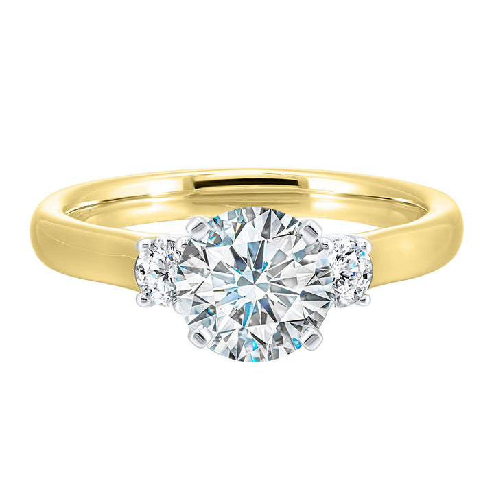 14Kt Yellow Semi Mount 1/4Ctw For 1 1/2Ctw Round Center