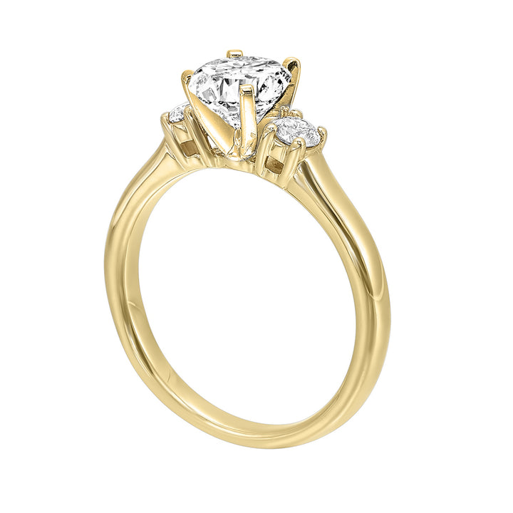 14Kt Yellow Semi Mount 1/2Ctw For 2Ctw Round Center