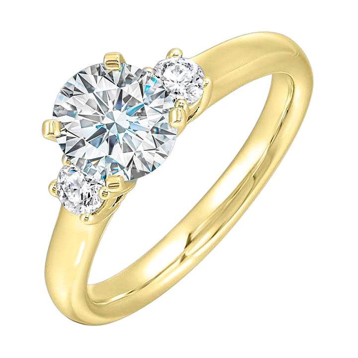 14Kt Yellow Semi Mount 1/2Ctw For 2Ctw Round Center