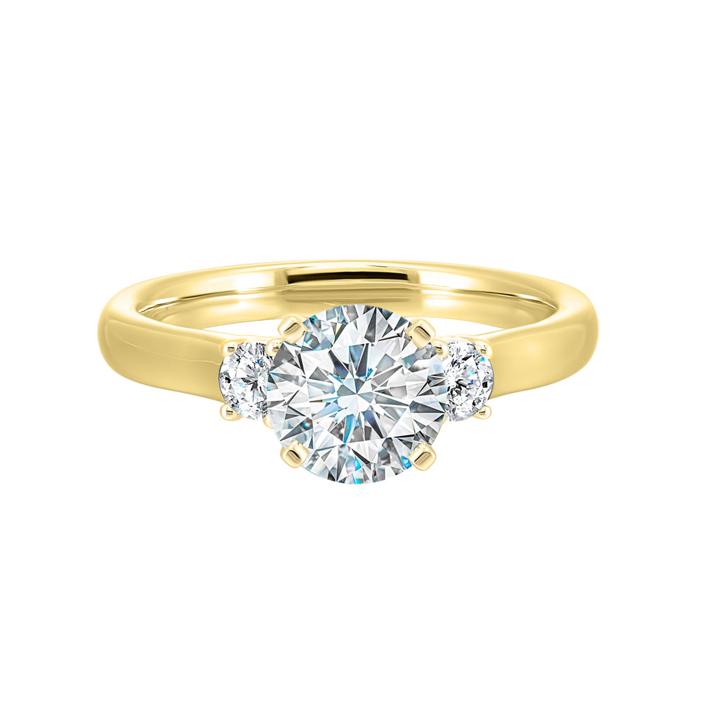 14Kt Yellow Semi Mount 1/2Ctw For 2Ctw Round Center