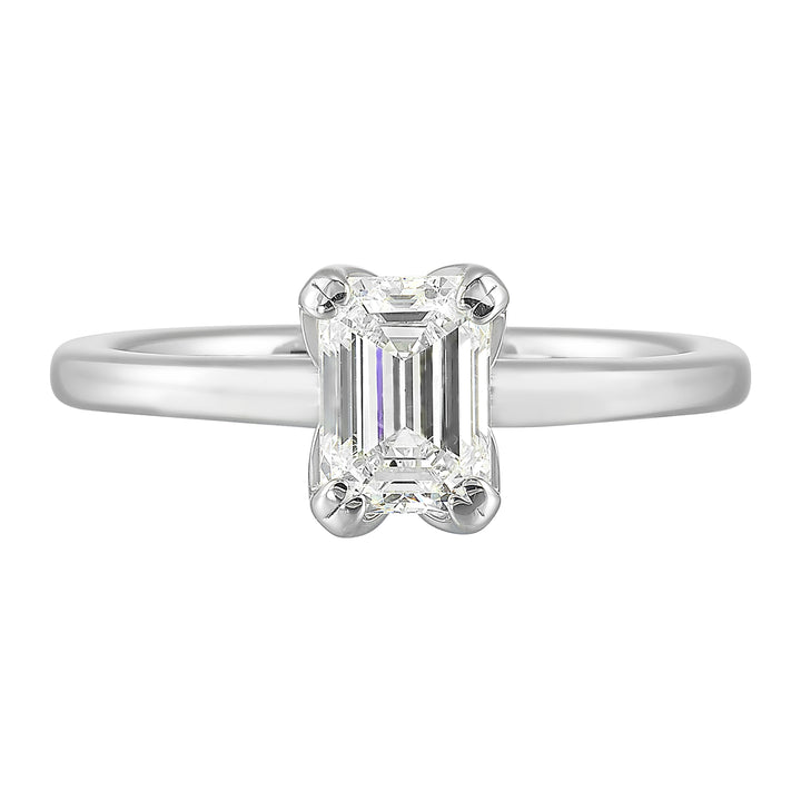 14Kt White Semi Mount For 1 1/2Ct Emerald Cut Center