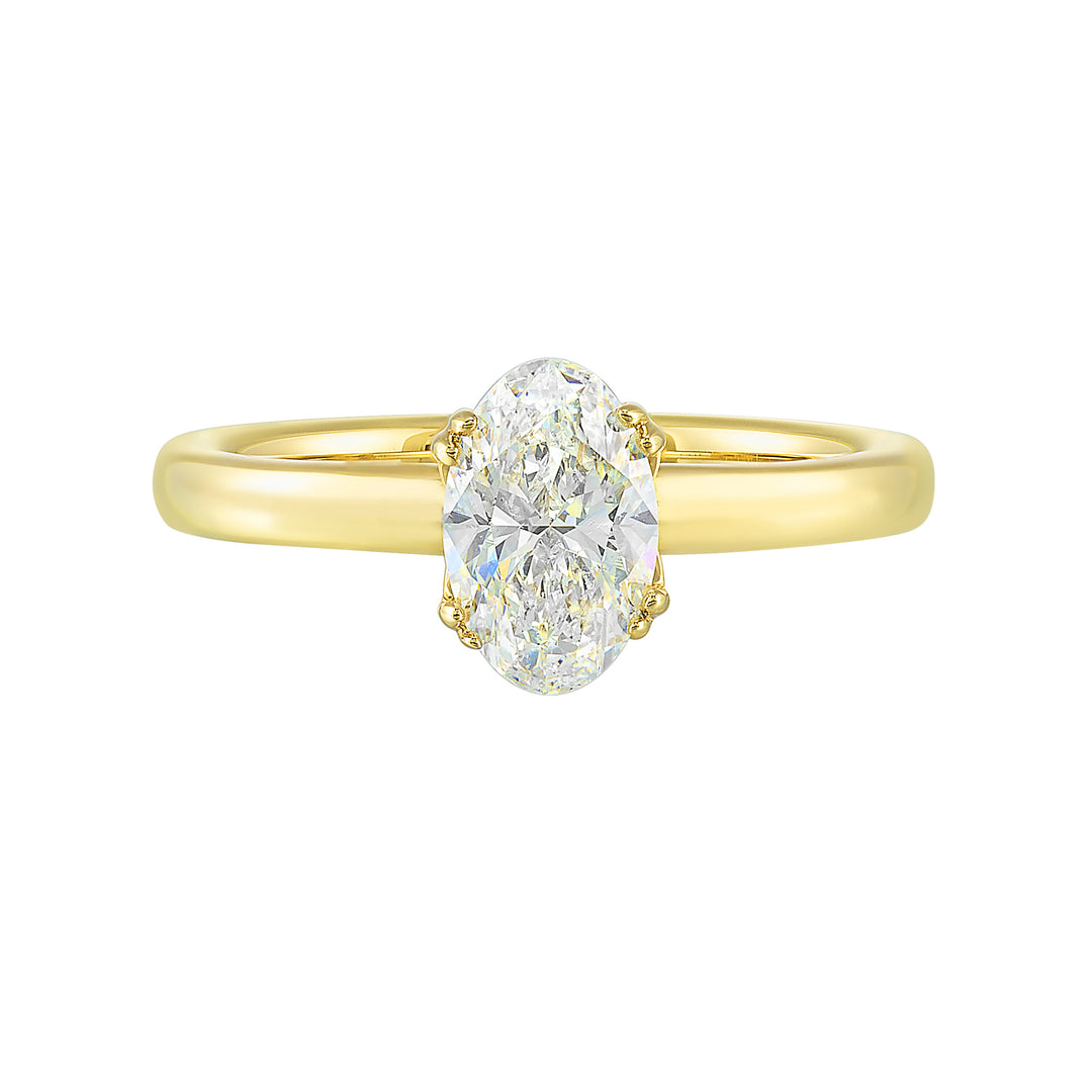 14Kt Yellow Semi Mount For 1 1/2Ctw Oval Center