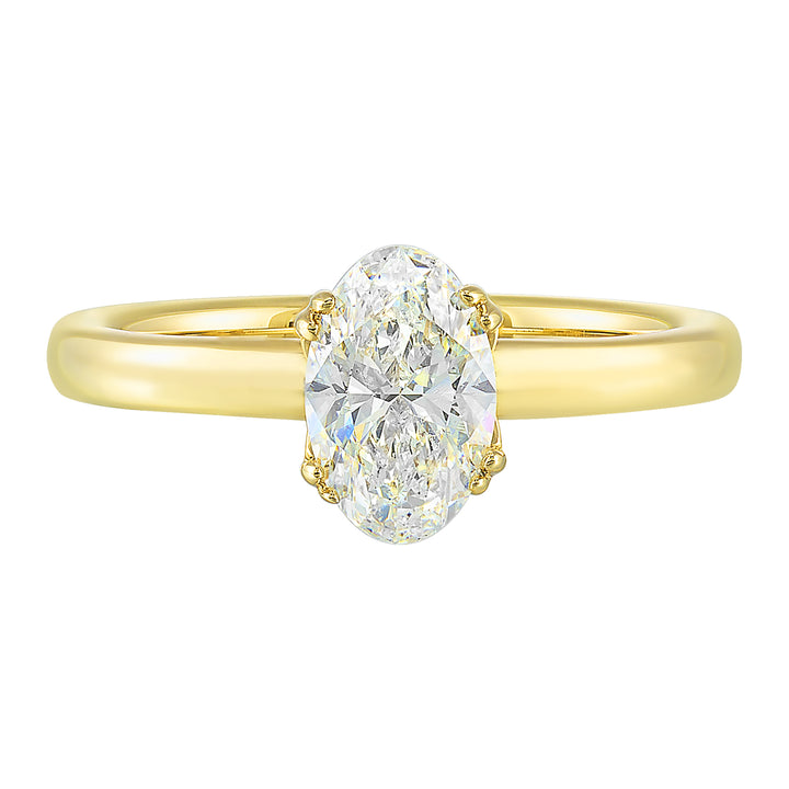 14Kt Yellow Semi Mount For 1 1/2Ctw Oval Center