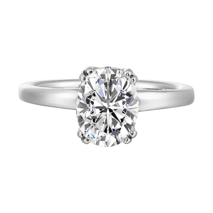 14Kt White Semi Mount For 2Ctw Oval Center