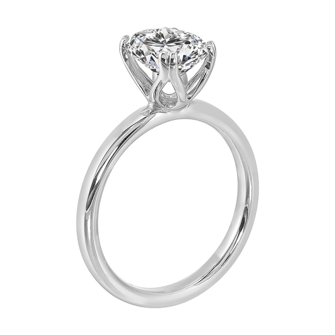 14Kt White Semi Mount For 2Ctw Oval Center