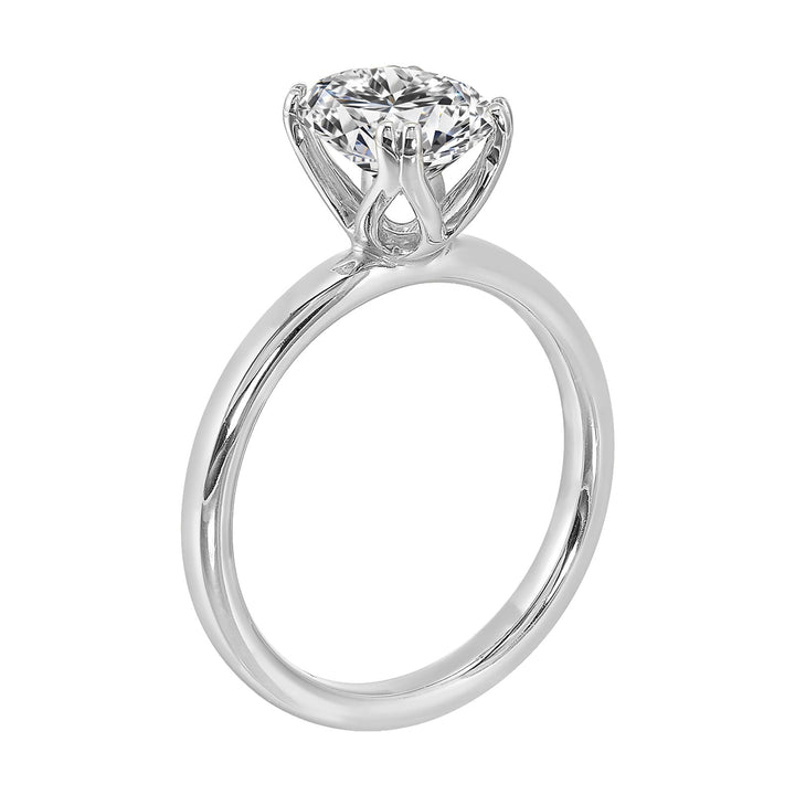 14Kt White Semi Mount For 2Ctw Oval Center