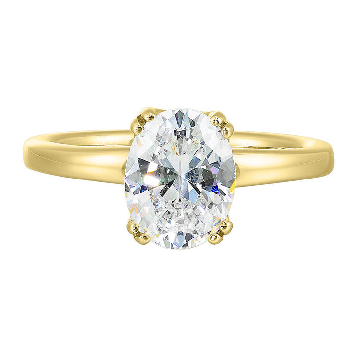14Kt Yellow Semi Mount For 2Ctw Oval Center