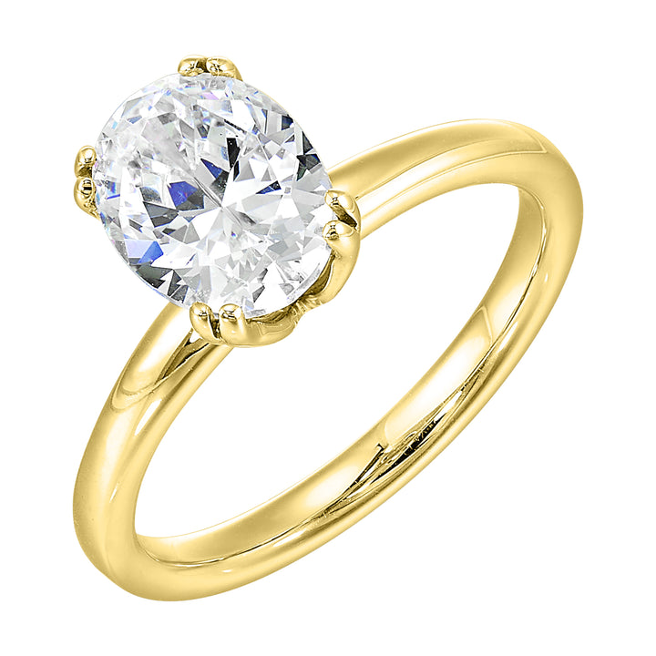 14Kt Yellow Semi Mount For 2Ctw Oval Center