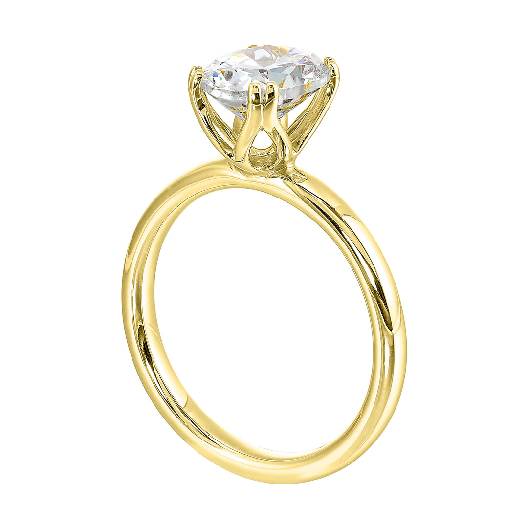 14Kt Yellow Semi Mount For 2Ctw Oval Center