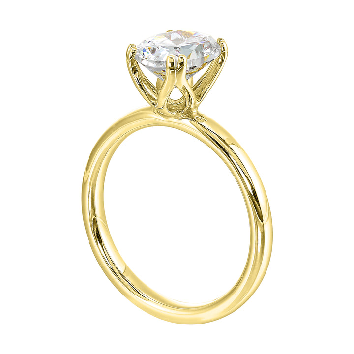 14Kt Yellow Semi Mount For 2Ctw Oval Center
