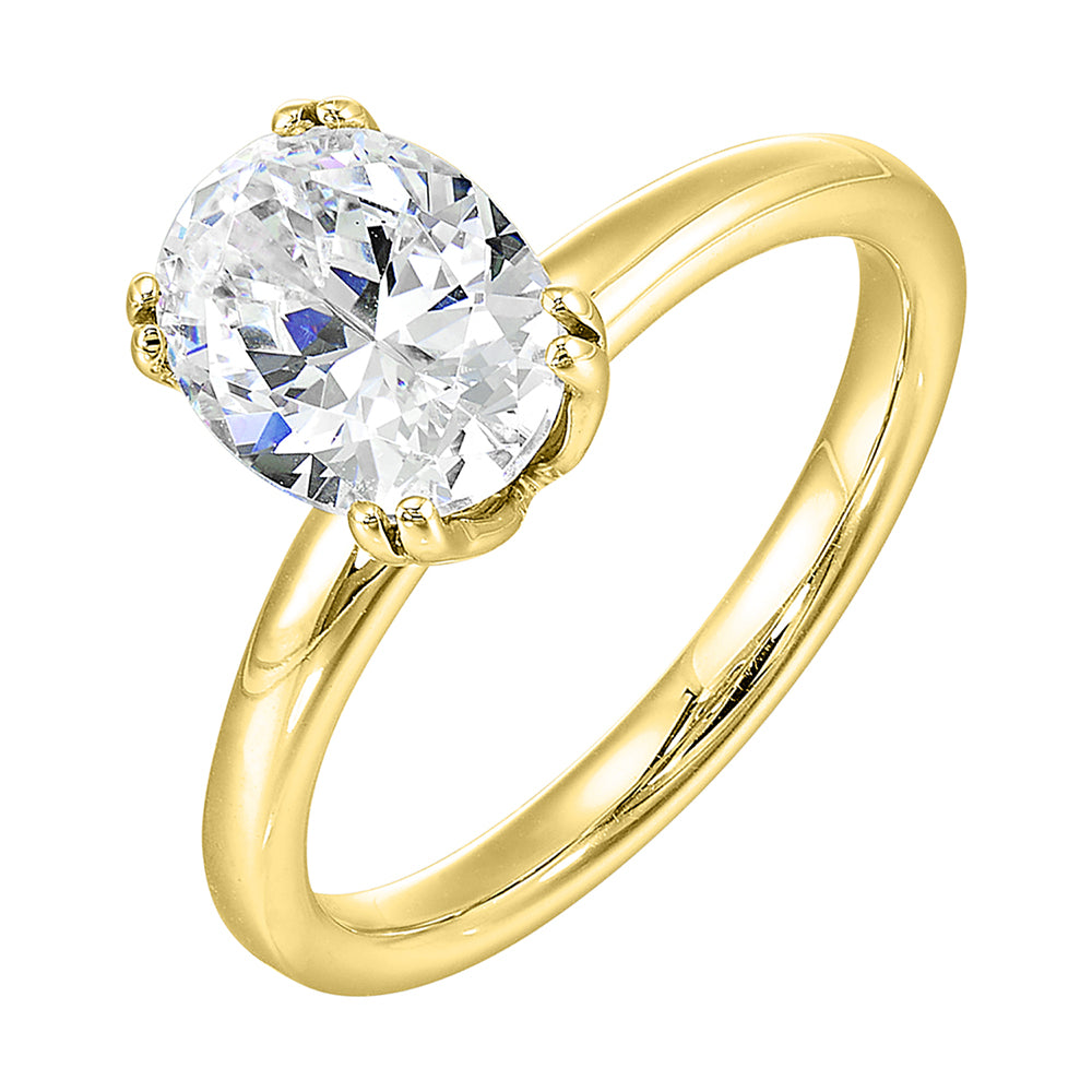 14Kt Yellow Semi Mount For 2Ctw Oval Center