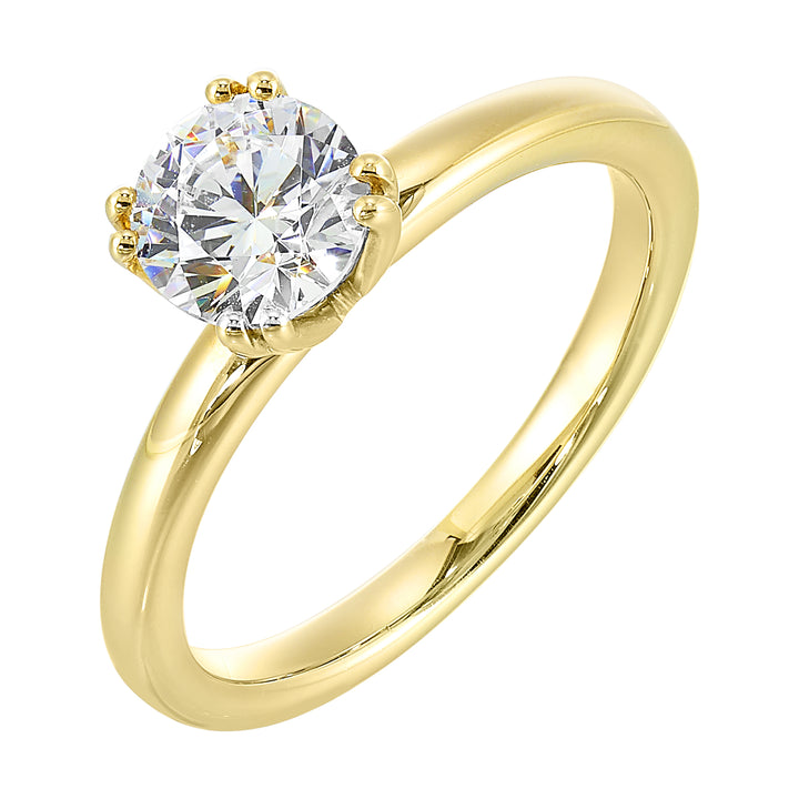 14Kt Yellow Semi Mount For 1 1/2Ctw Round Center