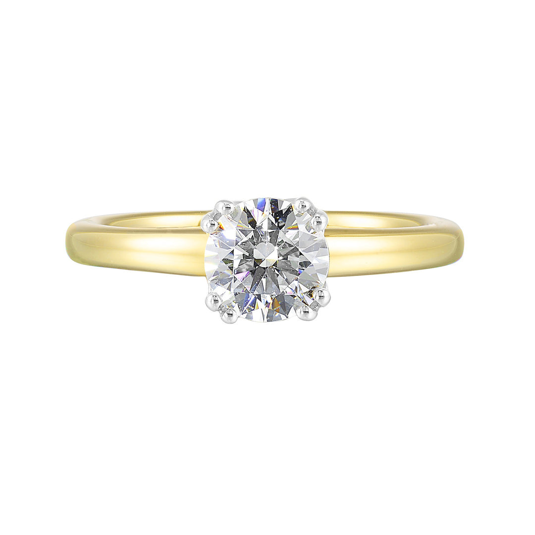 14Kt White Yellow Semi Mount For 2Ct Round Center