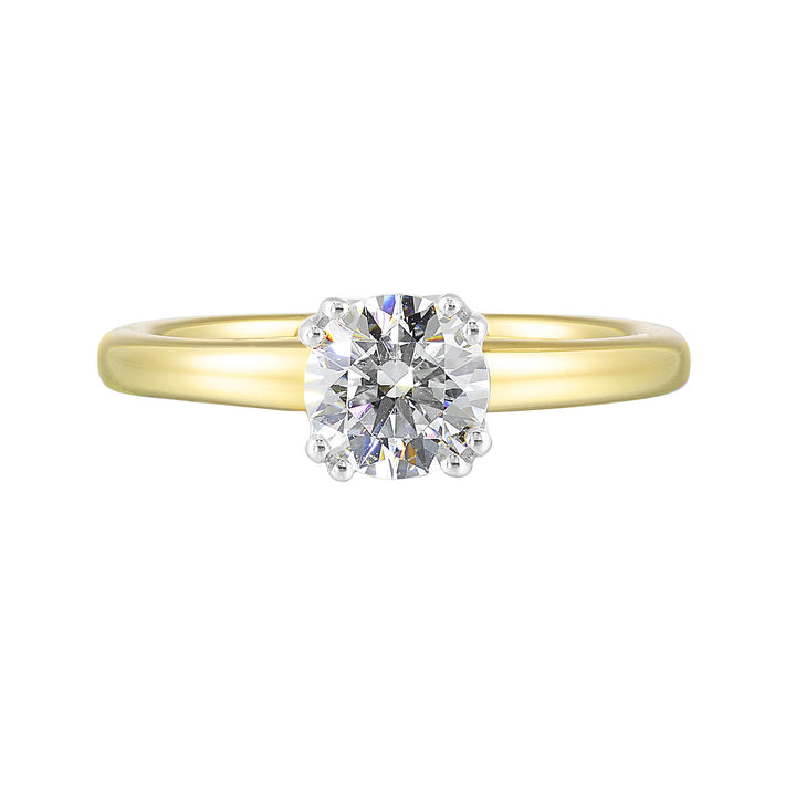 14Kt White Yellow Semi Mount For 2Ct Round Center