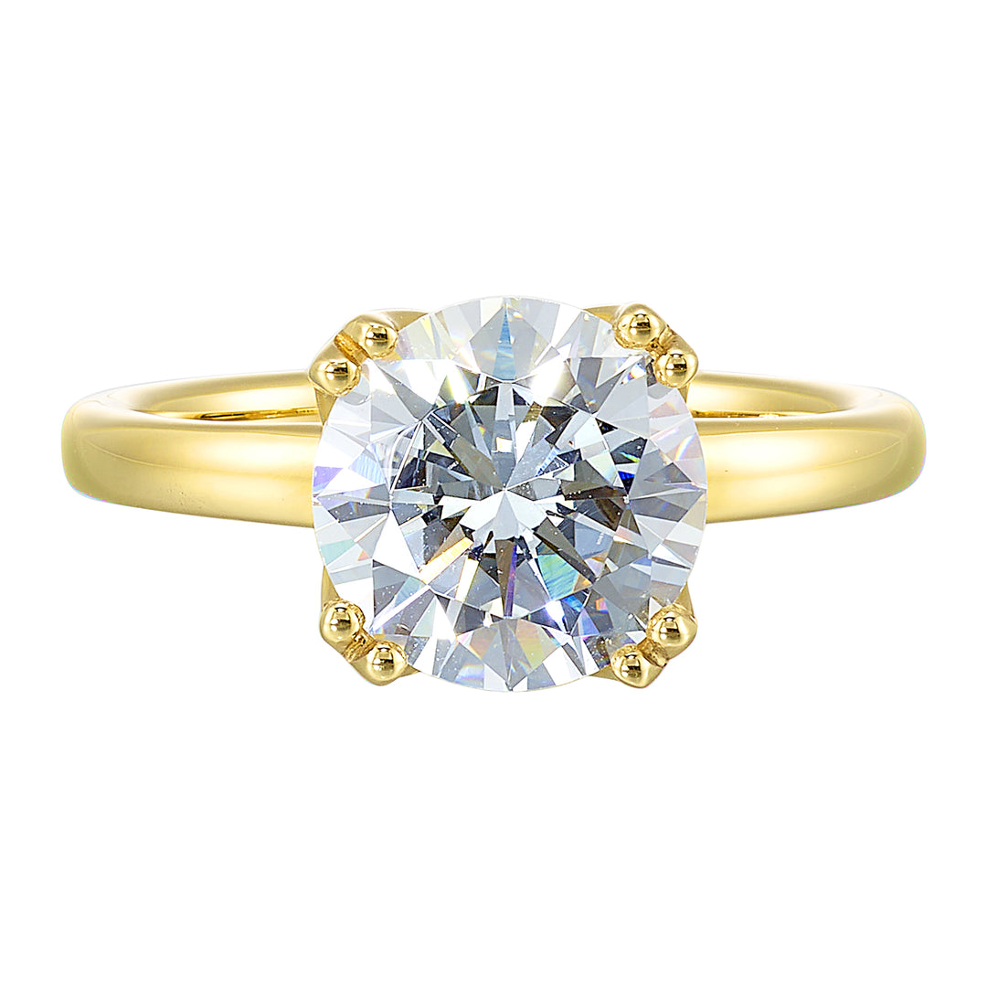 14Kt Yellow Semi Mount For 3Ctw Round Center