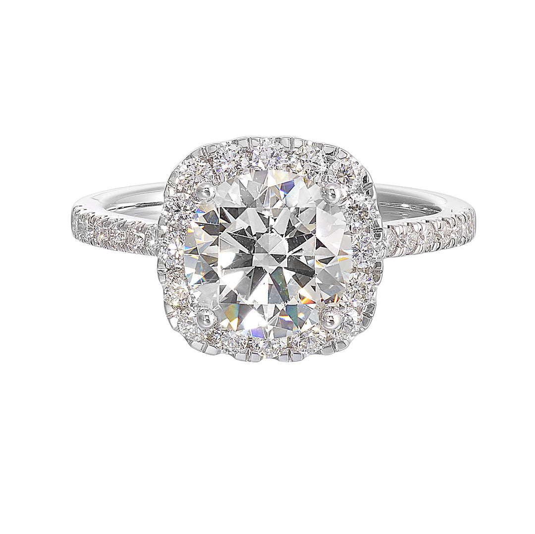 14Kt White Semi Mount 1/2Ctw For 1 1/2Ctw Round Center