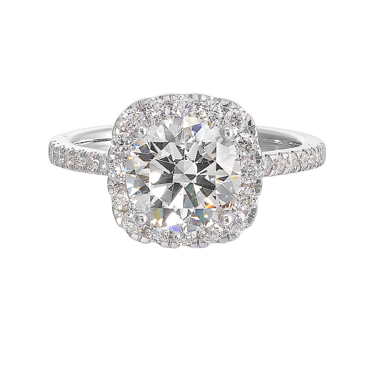 14Kt White Semi Mount 1/2Ctw For 1 1/2Ctw Round Center