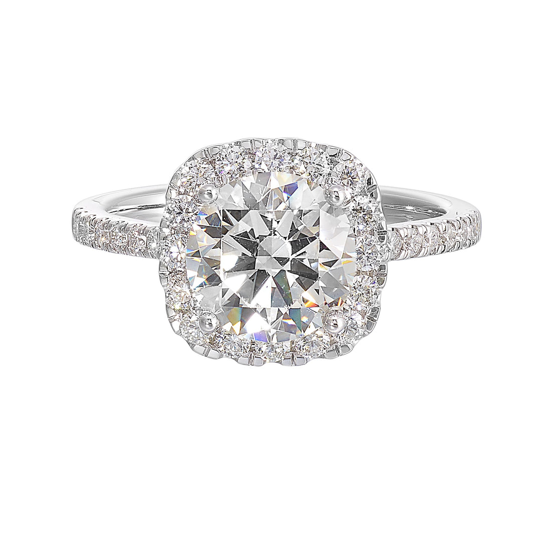 14Kt White Semi Mount 1/2Ctw For 1Ctw Round Center