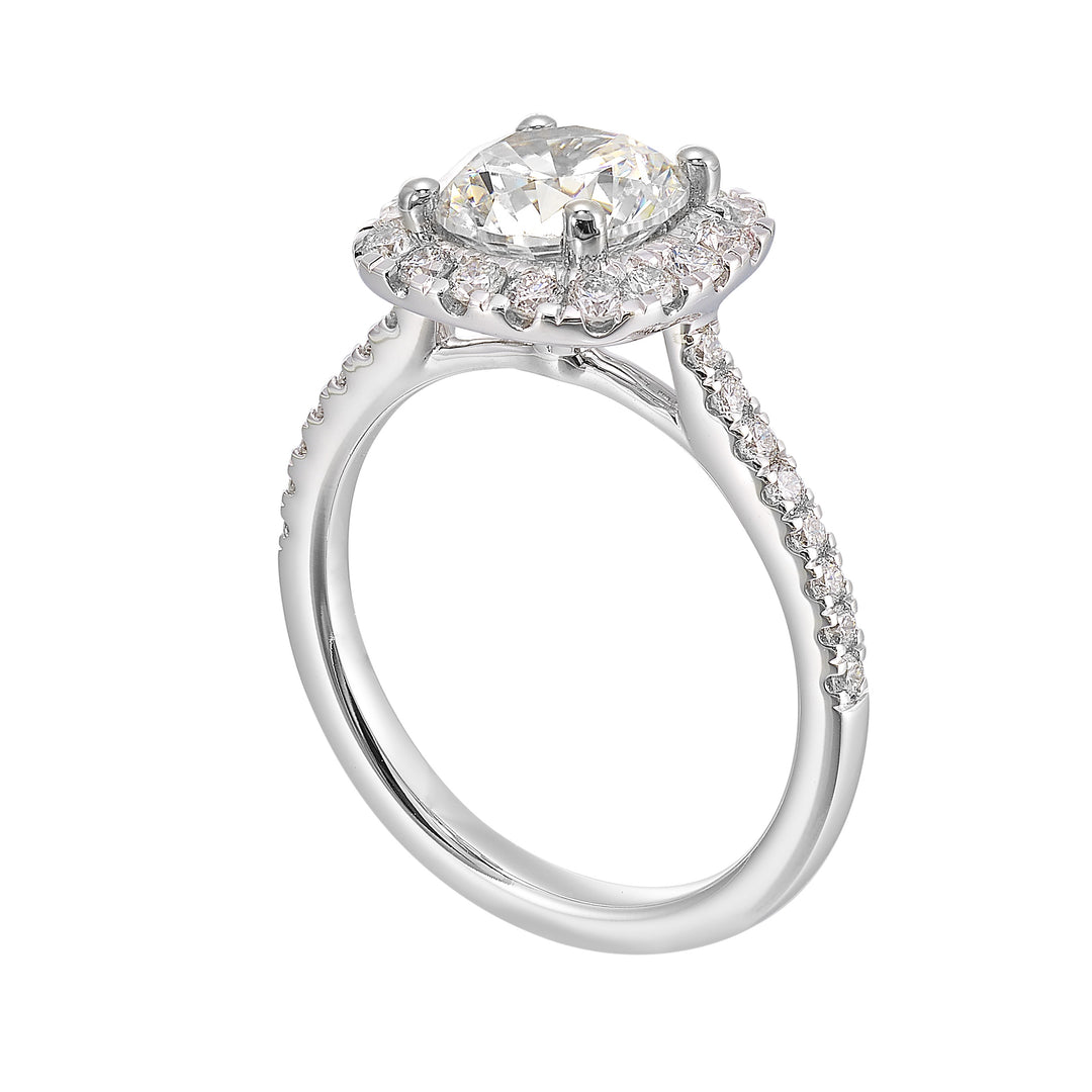 14Kt White Semi Mount 1/2Ctw For 2Ctw Round Center