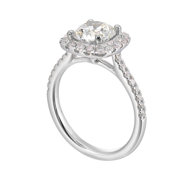 14Kt White Semi Mount 1/2Ctw For 2Ctw Round Center