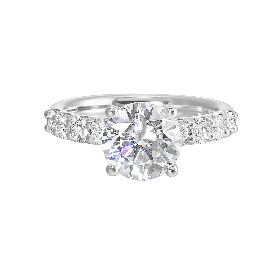 14Kt White Semi Mount 5/8Ctw For 2Ctw Round Center