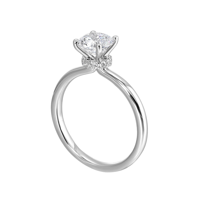 14Kt White Semi Mount 1/12Ctw For 3/4Ct Round Center