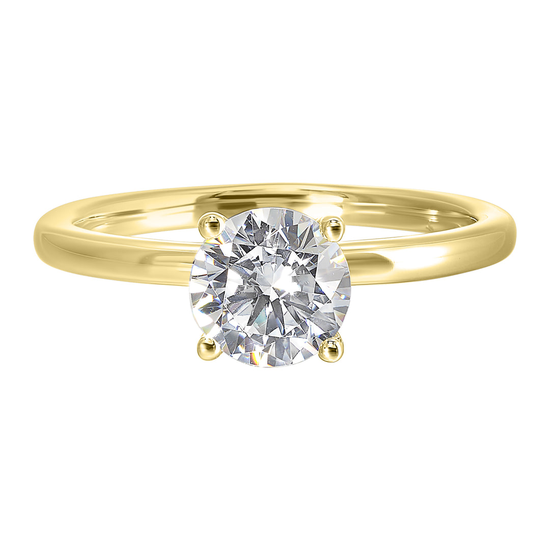 14Kt Yellow Semi Mount 1/7Ctw For 2Ctw Round Center