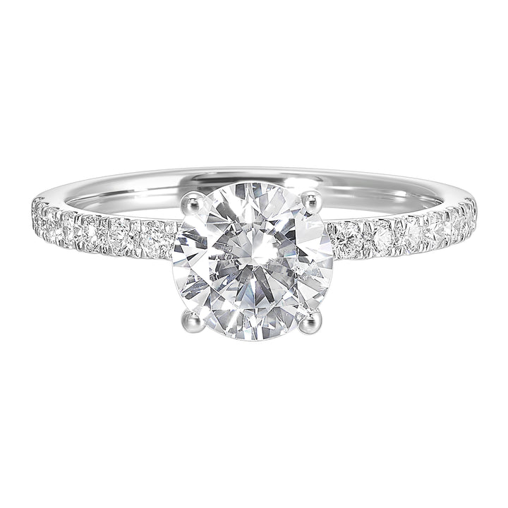 14Kt White Semi Mount 1/2Ctw For 2Ct Round Center