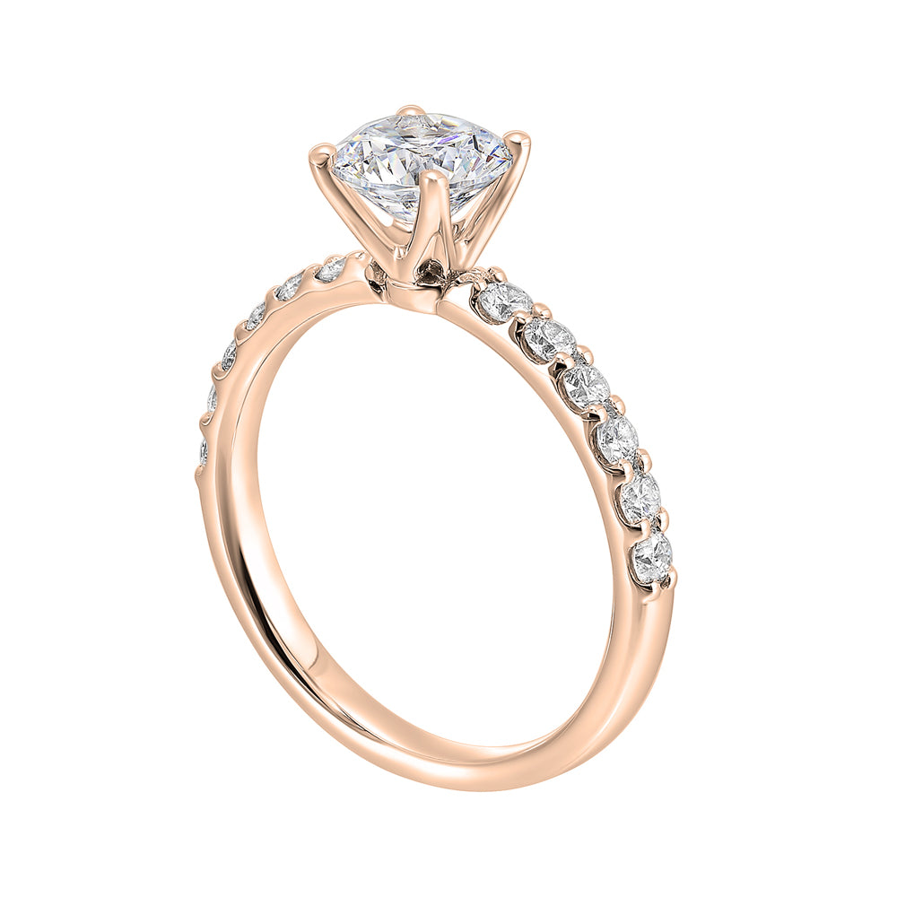 A solitaire ring sparkles further with diamond studded shank displaying timeless elegance and dazzling brilliance is a classic choice.