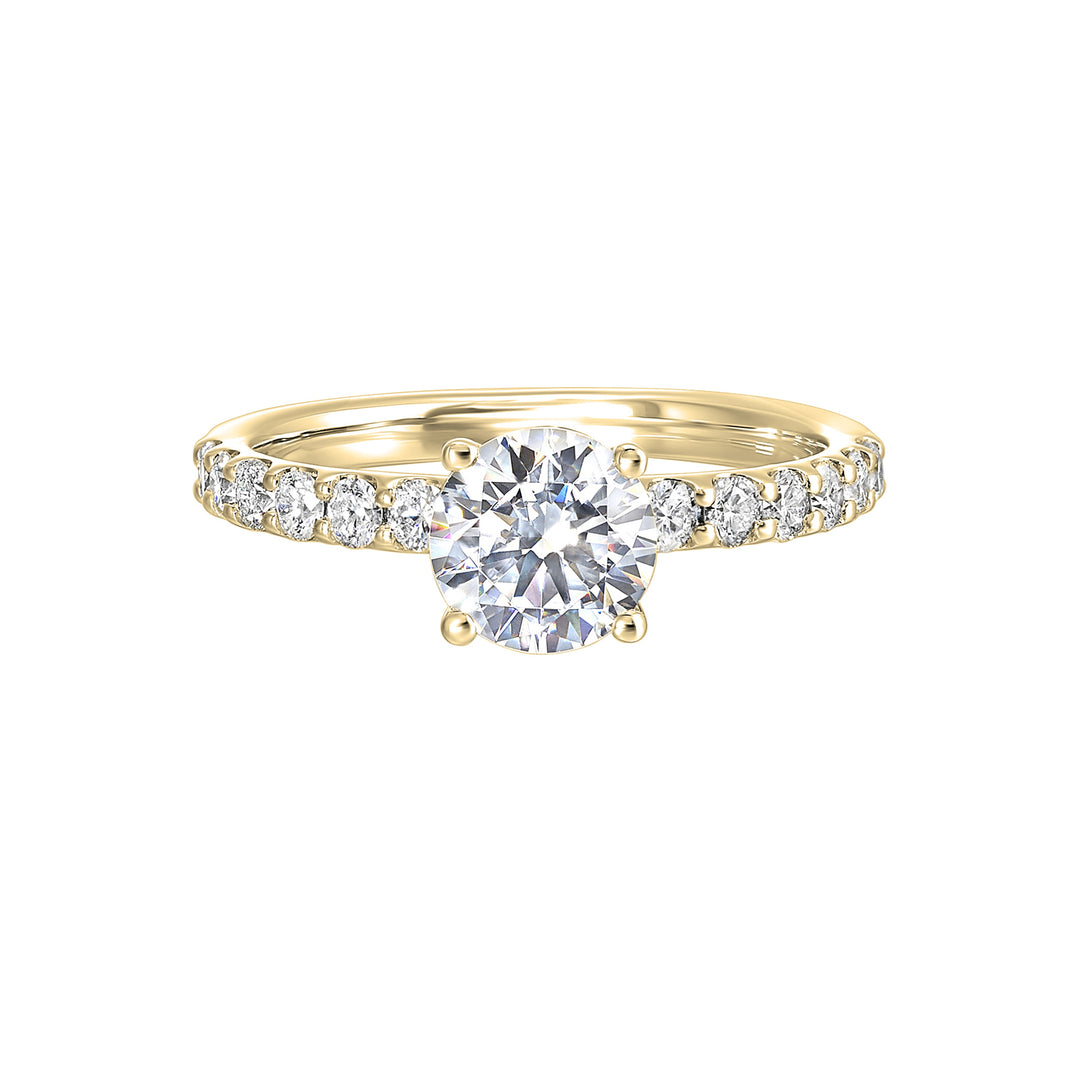 A solitaire ring sparkles further with diamond studded shank displaying timeless elegance and dazzling brilliance is a classic choice.