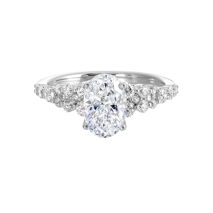 14Kt White Semi Mount 1/2Ctw For 1 1/2Ctw Oval Center