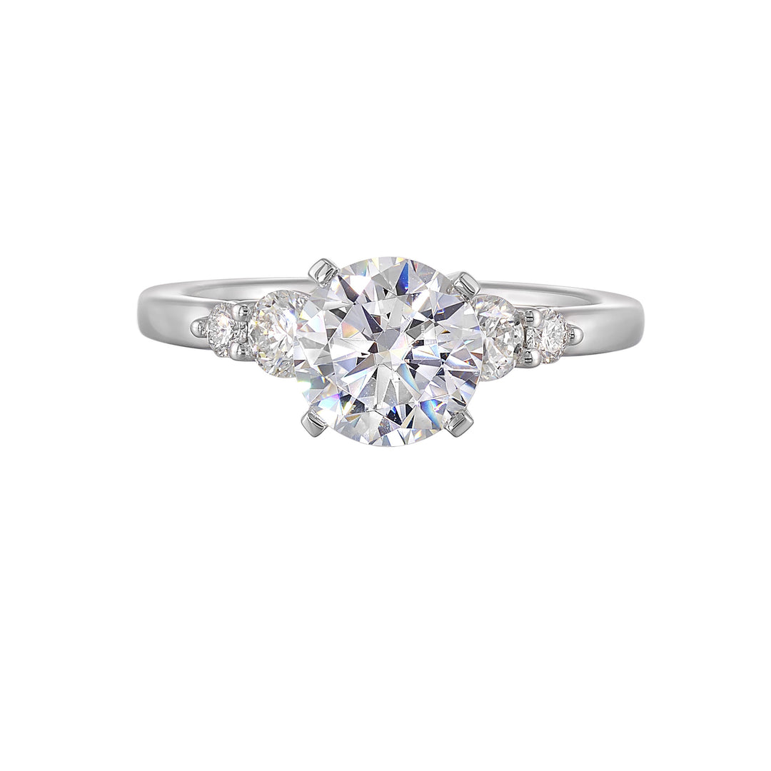 14Kt White Semi Mount 1/2Ctw For 2Ct Round Center