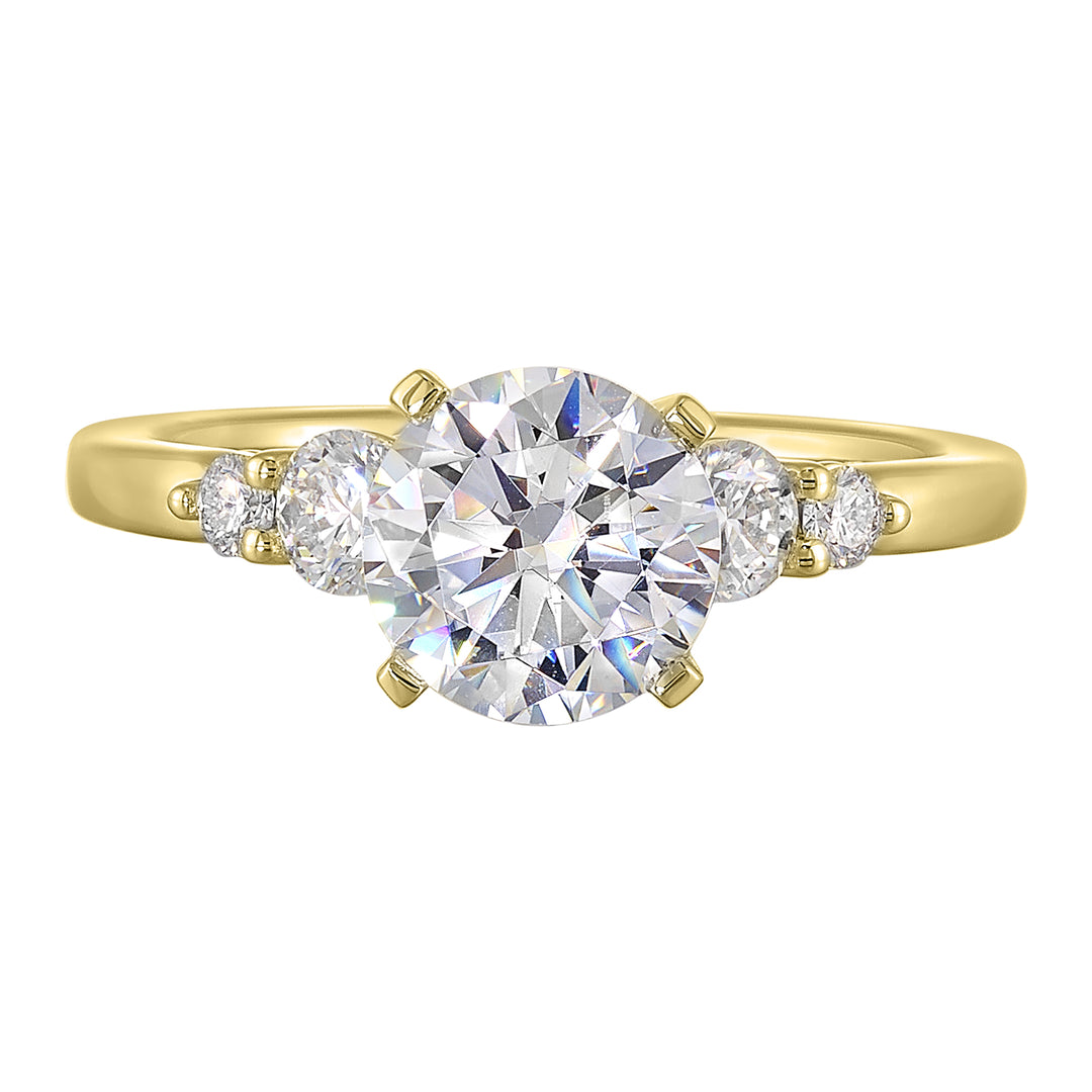 14Kt Yellow Semi Mount 1/2Ctw For 2Ct Round Center