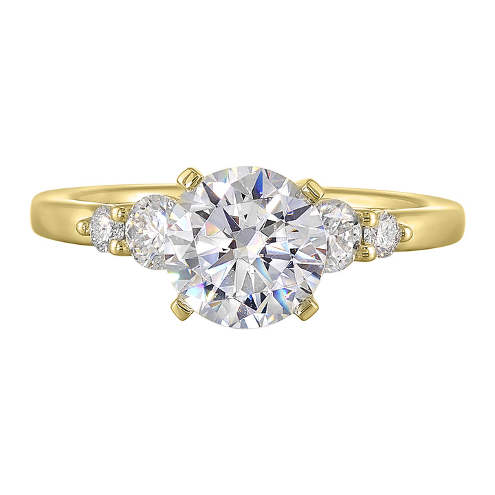 14Kt Yellow Semi Mount 1/2Ctw For 2Ct Round Center