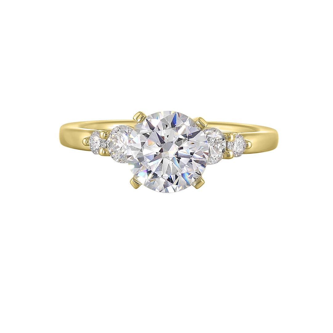 14Kt Yellow Semi Mount 1/2Ctw For 2Ct Round Center