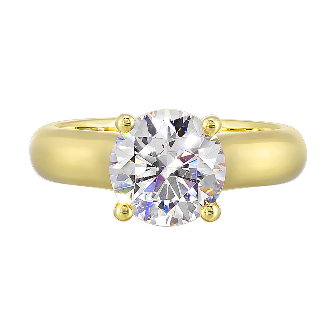 14Kt Yellow Semi Mount 1/15Ctw For 1 1/2Ct Round Center