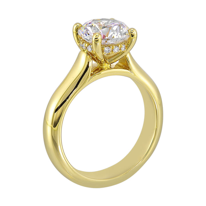 14Kt Yellow Semi Mount 1/15Ctw For 1 1/2Ct Round Center
