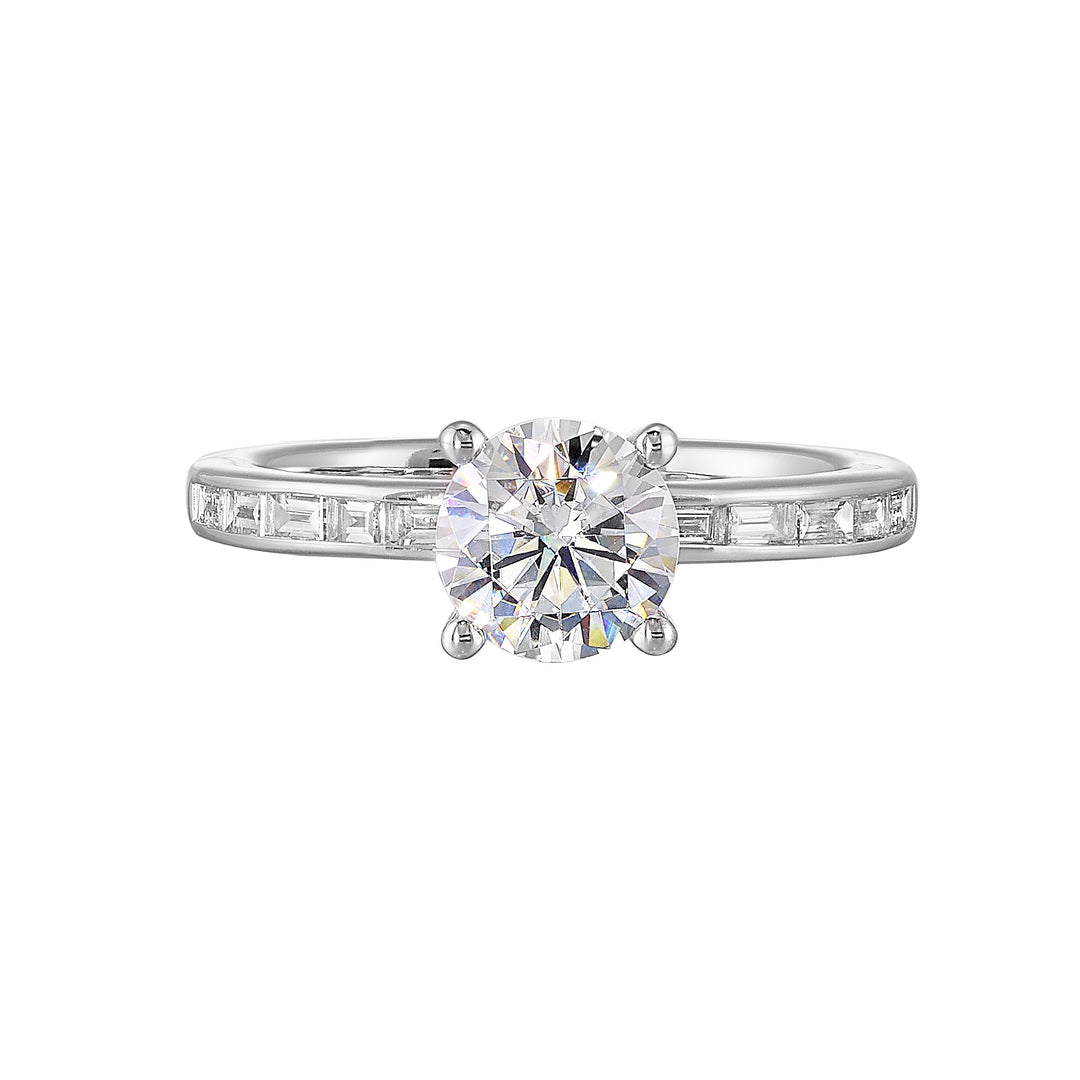 14Kt White Semi Mount 1/5Ctw For 1Ctw Round Center