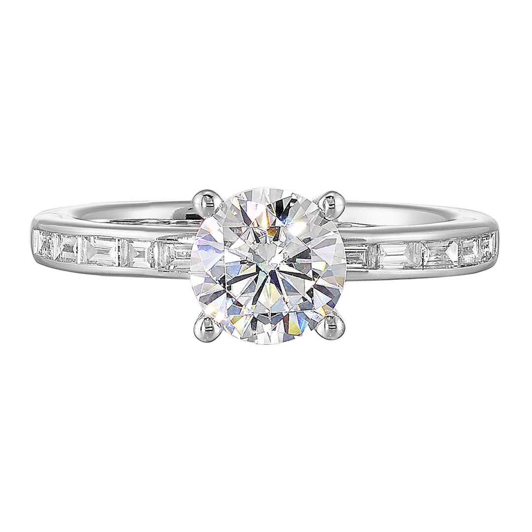 14Kt White Semi Mount 1/5Ctw For 1Ctw Round Center